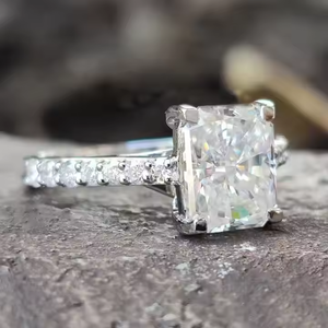 Piedra CVD para montaje de anillo clásico, regalo de joyería romántica para mujer, Diamante cultivado en laboratorio radiante certificado IGI, VS1 Clarity E Color - Product Image 2