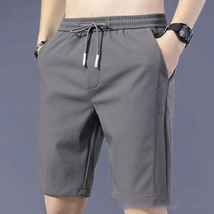 2025 hommes à la mode marque été Ultra-mince Shorts de sport Logo personnalisé broderie imprimé Design glace soie Style solide ample décontracté - Product Image 4