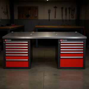 Banc de travail bas Facom avec 13 tiroirs, armoire à outils en acier inoxydable - Product Image 3