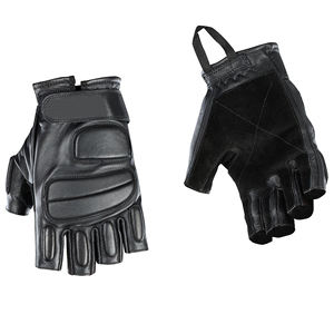 Gants de course en cuir véritable robustes Doigts courts Équipement de protection pour les coureurs de rue en plein air Équipement de course à la mode - Product Image 4