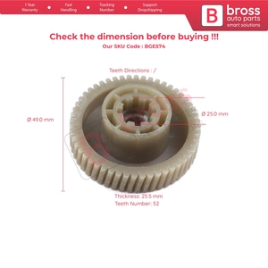Engrenage de réparation de moteur de pare-soleil de vitre arrière BGE574 pour 52 dents - Product Image 5