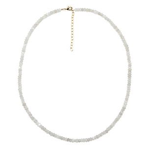 Mã não trắng mặt rondelle hình dạng sterling bạc mạ vàng có thể điều chỉnh hạt vòng cổ có thể Birthstone tháng & dấu hiệu hoàng đạo - Product Image 1