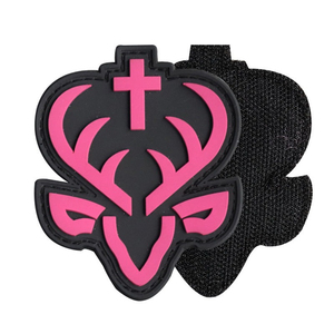 Étiquettes en caoutchouc de silicone de haute qualité et durables, logo personnalisé en relief, patchs en PVC à coudre en forme de cœur et de fleur pour chapeau - Product Image 1