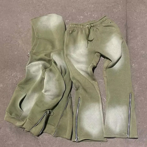 ชุดวอร์มผ้าฝ้าย100% แอซิดแอซิดแบบมีซิปรูดสำหรับงานปักผ้าปะติดแบบไม่พอใจกำหนดเอง - Product Image 5