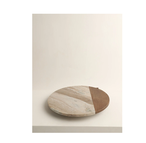 Diseño Mármol y madera Lazy Susan Madera diferente Color natural y diseño de madera Mármol Lazy Susan India Fabricación - Product Image 2