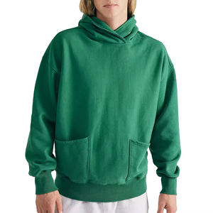 Sweats à capuche surdimensionnés pour hommes avec poche cargo Boxy Drop shoulder blank Hoodie 300-500gsm pulls à capuche pour hommes - Product Image 1