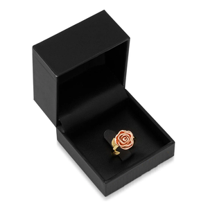 Anillo de aleación de oro puro de 18 quilates con diseño de rosas rojas perfectas para mujer con moissanita y diamante para boda o compromiso - Product Image 2