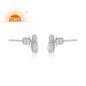 Latest Trending Sterling Silver Natural Cz & Rainbow <b>Moon</b> Stone Gemstone Marquise Stud <b>Earring</b> Custom Jewelry Manufacturer - Product Image 3