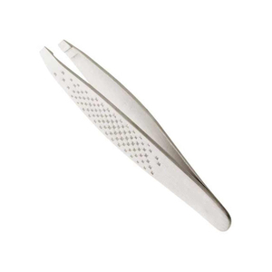 Pinzas Profesionales para Cejas con Punta Inclinada Recubierta en Blanco y Negro, Pinzas de Acero Alemán para Depilar Cejas - Product Image 5