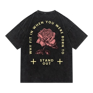 เสื้อยืดผ้าฝ้าย100% ผู้ชาย2024สไตล์วินเทจ250กรัมรุ่นเฮฟวี่เวท3D โอเวอร์ไซส์สำหรับงานปักลายพัฟผ้าถัก - Product Image 3
