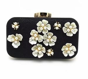 PearlWave Handmade Epoxy Resin <b>Clutch</b> for Women Fashionable Iridescent Touch <b>Embellished</b> Diamond Flower Magnetic Daily - Product Image 3