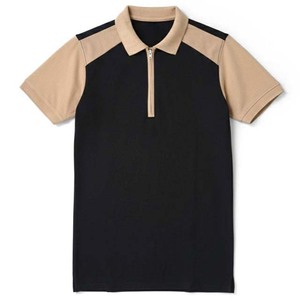 Men's Plus Size Breathable Jersey for <b>Shirt</b> Short Sleeve Knitted Casual Zipper <b>Collar</b> Solid Design - Product Image 1