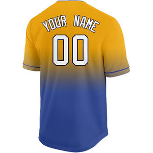 Maillot de baseball personnalisé avec nom d'équipe imprimé par transfert thermique, uniforme de softball en gros, 100% polyester, antibactérien, séchage rapide - Product Image 3
