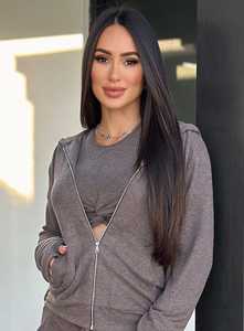 Meilleure vente confortable chocolat fermeture éclair complète femmes Gym Crush sweat à capuche Anti-rides respirant sweats à capuche pour femme Gym femmes sweat à capuche zippé - Product Image 3