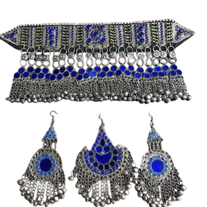 Bijoux de mode indiens fabriqués à la main Tribal Kutch Afghani ensembles de bijoux Kuchi Tribal Vintage collier boucles d'oreille bijoux pour femmes - Product Image 1