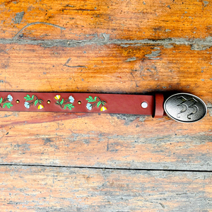 Cinturón Casual de Cuero de Búfalo de Agua con Bordado Floral de Diseño 2026 para Mujer, con Hebilla Sólida de Latón 100%, Ancho de 30 mm, Personalizable - Product Image 6