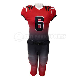 Ensembles d'uniformes de football américain respirants pour hommes grandes tailles, manches courtes, design personnalisé, 100 % polyester, service OEM - Product Image 5