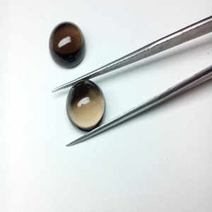 Cuarzo ahumado natural 12*12mm cabujón redondo venta al por mayor cabujón piedra preciosa Lisa suelta - Product Image 1