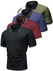 Polo informal y de exterior para hombre, ropa de calle de patrón sólido, precios razonables, teñido liso a la venta - Product Image 4