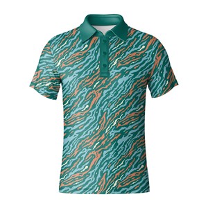 Polo de golf respirant à séchage rapide pour hommes coupe athlétique tissu de maillot solide impression par sublimation personnalisée pour tenue de tournoi - Product Image 3