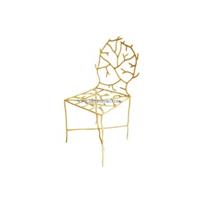 Leaf Design Chaises de chambre à coucher décoratives fantaisie en aluminium de couleur noire Chaises d'intérieur de luxe pour la maison et le jardin pour les fournisseurs - Product Image 4