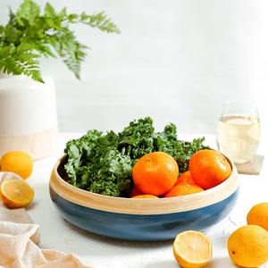 Two-toned spun bamboo fiber fruit salad snack serving <b>bowls</b> <b>big</b> catering <b>bowl</b> for meal service - Product Image 3