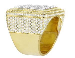 Anillo para hombre tendencia Hip Hop Ice Out VS laboratorio cultivado en oro amarillo de 10K diamante completo anillo de joyería personalizado de lujo para hombres - Product Image 4