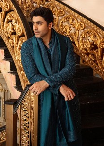 Conjunto de Kurta y Pijama de Seda Modal Chikankari para Hombre, Bordado, Estilo Tradicional Indio y Pakistaní, Estampado Digital, Secado Rápido, Corte Regular - Product Image 4