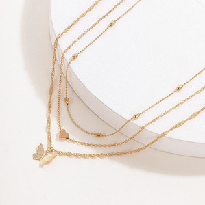Collar de Moda para Mujer, Ligero, Sencillo, Geométrico, con Forma de Corazón, de Aleación de Zinc, con Cadena de Eslabones, 39 cm, Regalo - Product Image 6