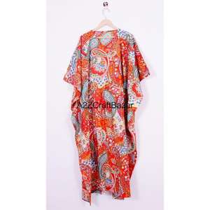 Kaftan pour femmes 100% coton, fait main, robe longue maxi à imprimé floral, robe de plage confortable, style hippie - Product Image 6