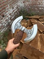 Thewizcrafts Haches Viking Industrielles DIY de Qualité Professionnelle, Manche en Acier Carbone Forgé, Personnalisable, HRC 58-60, Multi-usages pour le Camping