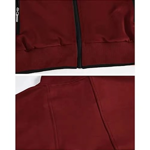 ชุดวอร์มผู้ชายคุณภาพสูง ผ้าฝ้าย 100% เสื้อแจ็คเก็ตซิปเต็มตัวและกางเกงขายาว ชุดกีฬา ชุดวอร์มผู้ชาย - Product Image 6