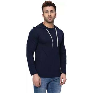 Hombres Sudadera con capucha de manga larga Camiseta de algodón al aire libre suelta Casual sólido camisa sudadera - Product Image 1