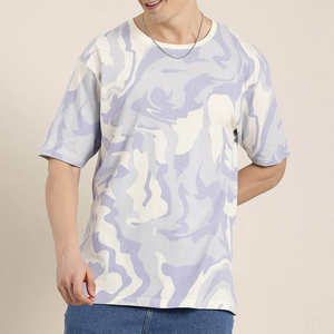 Camo Design 100% coton T-shirt pour hommes coupe ample imprimé t-shirts Streetwear léger surdimensionné T-shirts OEM/ODM - Product Image 1