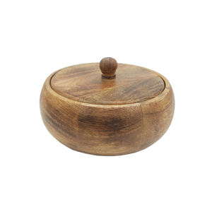 Boîte ronde en métal avec couvercle en bois Boîte à sucre de conception américaine de couleur violette pour la cuisine et la décoration de table personnalisée en vrac - Product Image 6