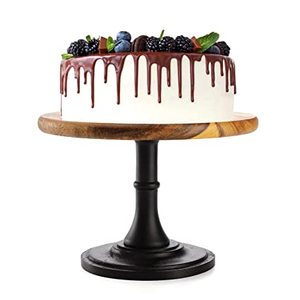 Dark Polished Home Decor Restaurant Unique Fruit Sushi Cake Dessert Round Walnut Wood <b>Plate</b> Wholesale - Product Image 1