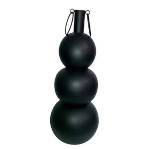 Vase en métal à trois sphères noir mat nordique, vase à boules empilées minimaliste pour la décoration de la maison moderne et les cadeaux de luxe, vases à fleurs - Product Image 1
