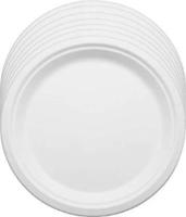 Assiettes en papier jetables écologiques de 10 pouces, style classique, avec logo personnalisé pour les collations de fête d'anniversaire, rondes blanches