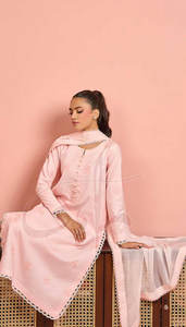 Trajes Formales para Mujer de Alta Calidad, Color Rosa Claro, Transpirables, Ecológicos, de Tela de Algodón Ligera y Resistente - Product Image 4