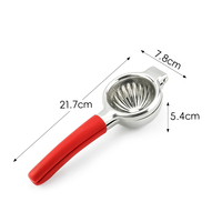 Robuuste ergonomische citroenenpers met siliconen handvat, voedselveilig 304 roestvrij staal, vaatwasmachinebestendig, handmatige citruspers voor de bar