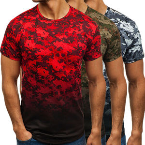 เสื้อยืดแขนสั้นลายพรางสีดำสำหรับผู้ชาย ผ้าคอตตอนผสมโพลีเอสเตอร์ สำหรับกิจกรรมกลางแจ้ง - Product Image 5