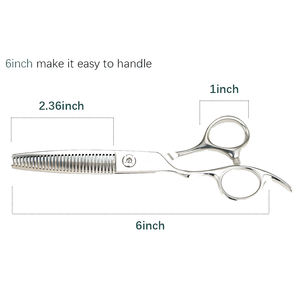 Ciseaux amincissants de coiffeur de haute qualité finition miroir finition polonaise 6 pouces ciseaux amincissants en acier inoxydable allemand - Product Image 3
