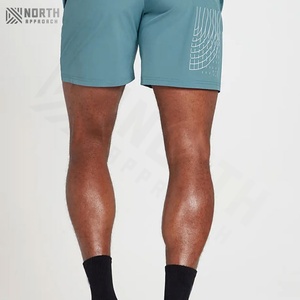 กางเกงขาสั้นผ้าโพลีเอสเตอร์สำหรับผู้ชายกางเกงออกกำลังกายเอวยางยืดแนวสตรีทสำหรับออกกำลังกายวิ่งยิมกีฬาออกกำลังกายแบบลำลอง - Product Image 4