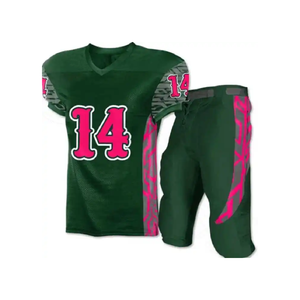 Ropa deportiva de alta calidad, uniforme de fútbol, sublimación personalizada, camiseta verde y pantalón naranja, uniforme americano, venta a granel 2024 - Product Image 5