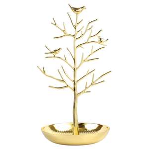 Soporte de joyería de cristal de Latón chapado en oro de lujo al por mayor decoraciones de boda de estilo único con contenedor de joyería de diseño de partición - Product Image 5