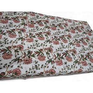 Nappe 100 % coton blanc à motifs floraux imprimés à la main, idéale pour la décoration printemps-été, pour salle à manger, mariage, fête, 150 x 220 cm, pour hôtels - Product Image 3