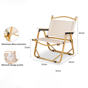 كرسي صيد قابل للطي للاستخدام الخارجي والتخييم والنزهات، مصنوع من أنابيب الصلب والخشب، محمول وسهل الحمل مع طاولة للبيع بالجملة - Product Image 2