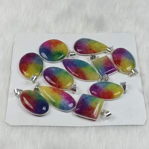 จี้หินอัญมณีควอทซ์แสงอาทิตย์ชีวภาพสไตล์โบฮีเมียนชุบเงินฝังหนามเตยเครื่องประดับคุณภาพเยี่ยม - Product Image 2