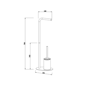 Portaescobillas de baño independiente con base ovalada cromada, incluye portarrollos de papel higiénico - Product Image 4