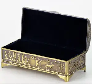 Antigo egípcio estilo decorativo caixa de jóias, feita no egípcio (antigo bronze), feita à mão por adiba home decor